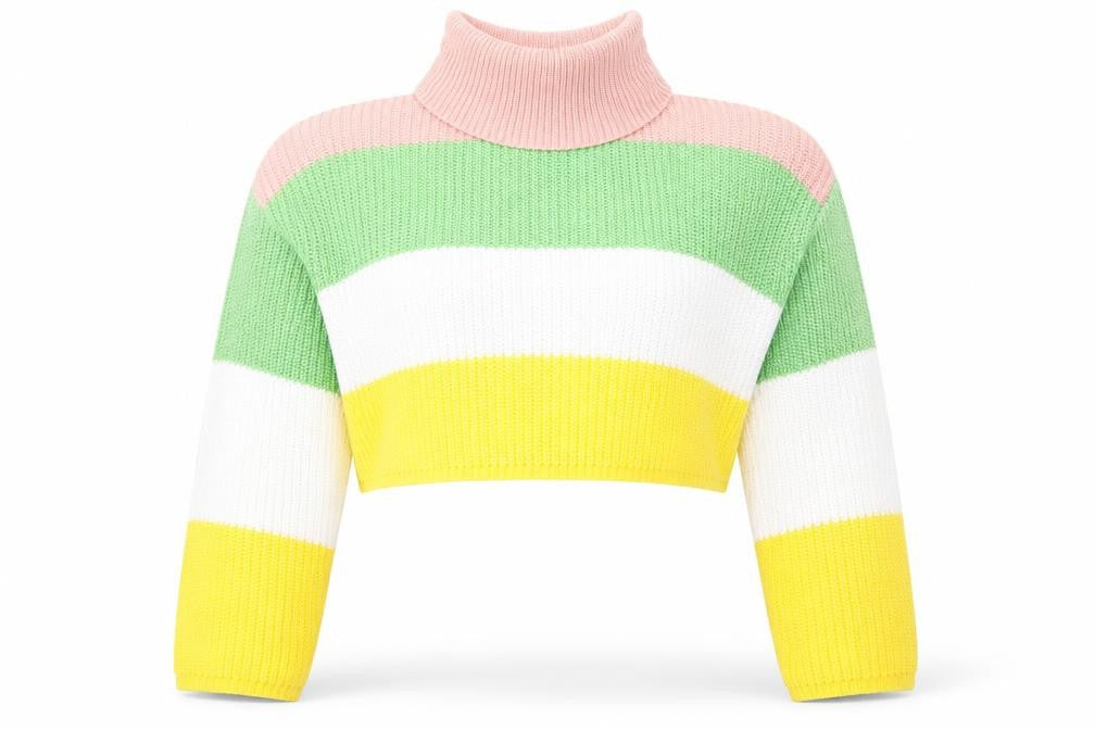 Missguided Womens Multicoloured Roll Neck Striped Acrylic Pullover Jumper Size S