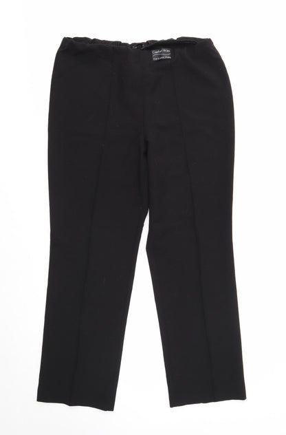 Bonmarché Womens Black Polyester Trousers Size 14 Regular
