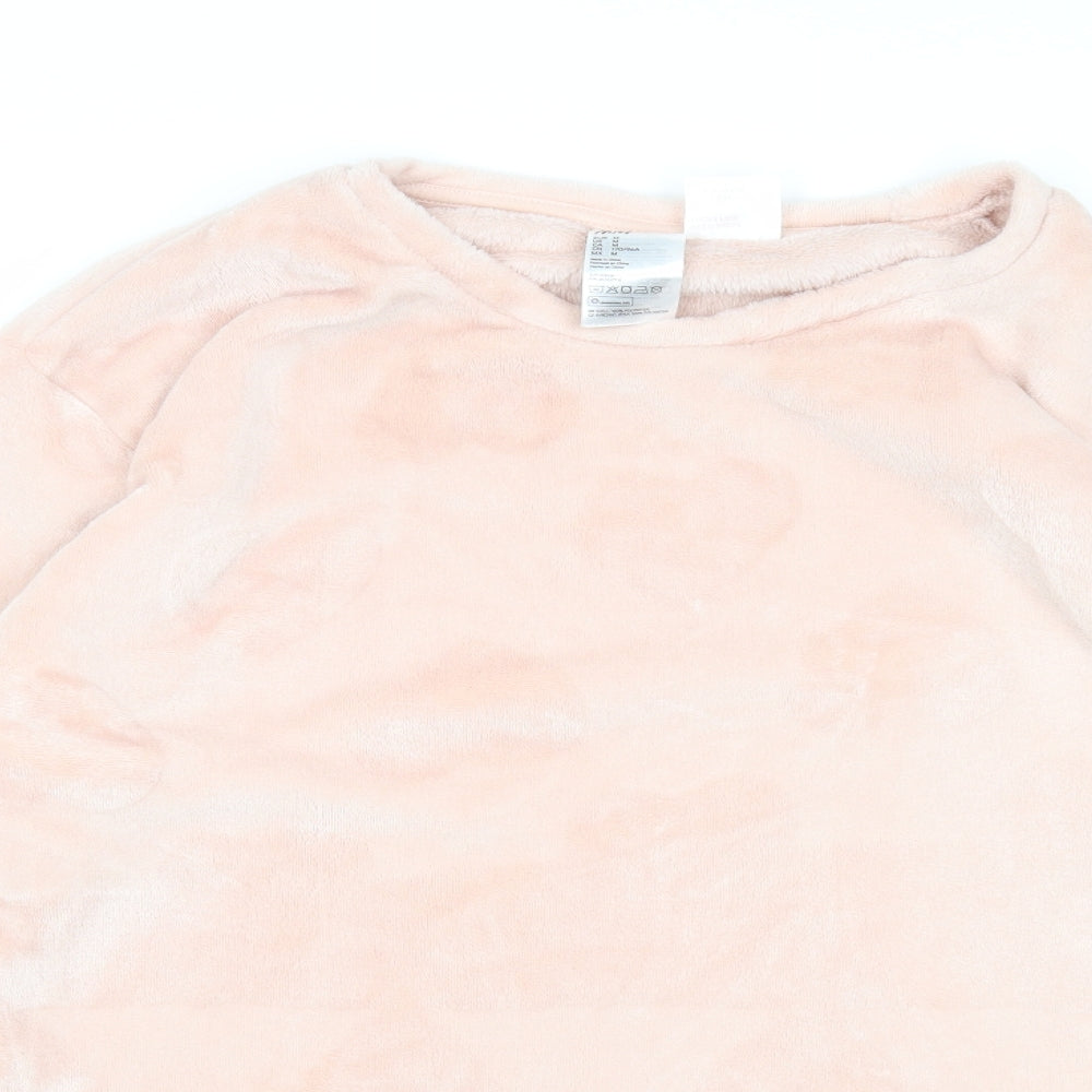 H&M Womens Pink Round Neck Polyester Pullover Jumper Size M