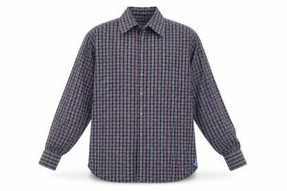 Haines & Bonner Mens Black Plaid Cotton Button-Up Size L Collared Button