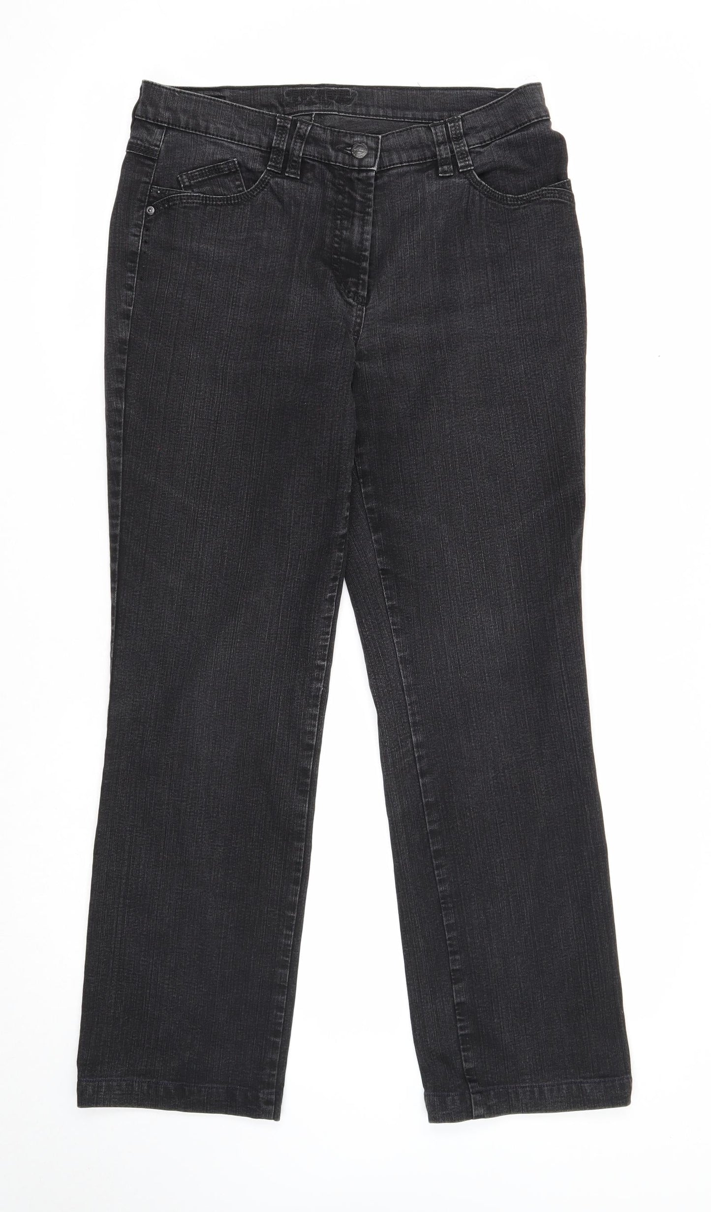Gerry Weber Womens Black Cotton Straight Jeans Size 40 in Regular Zip