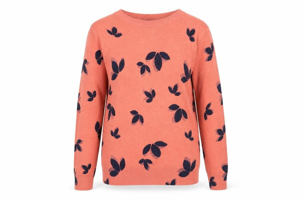 Marks & Spencer Womens Pink Scoop Neck Geometric Acrylic Pullover Jumper Size 10