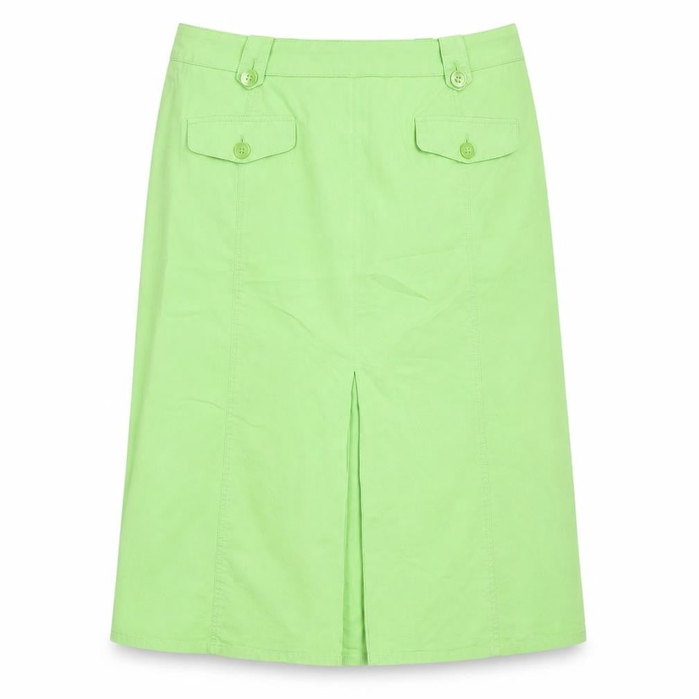 Preworn Womens Green Polyester Straight & Pencil Skirt Size 34 in Zip
