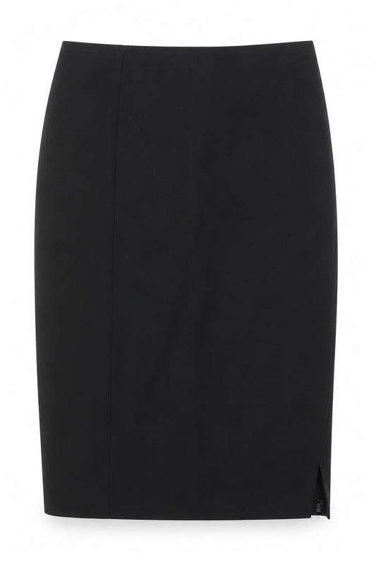 Aria Womens Black Polyester Straight & Pencil Skirt Size 14 Zip