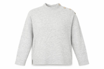 Dorothy Perkins Womens Grey Mock Neck Acrylic Pullover Jumper Size 10