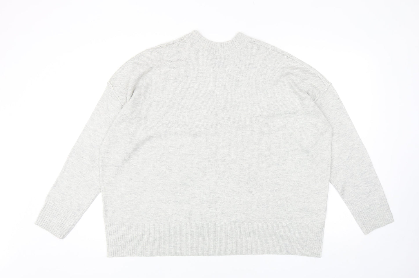 H&M Womens Grey High Neck Acrylic Pullover Jumper Size M
