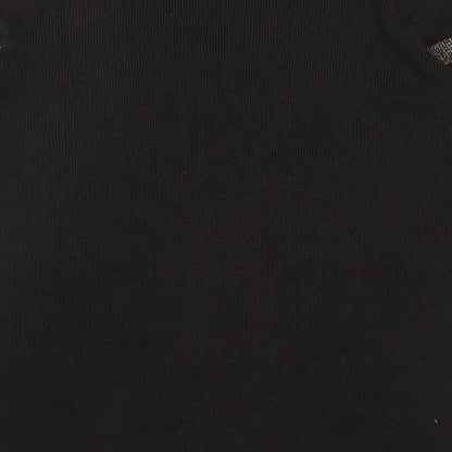 Per Una Womens Brown V-Neck Striped Acrylic Pullover Jumper Size 12