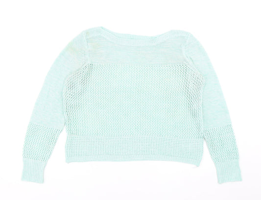 South Womens Green Roll Neck Acrylic Pullover Jumper Size 16