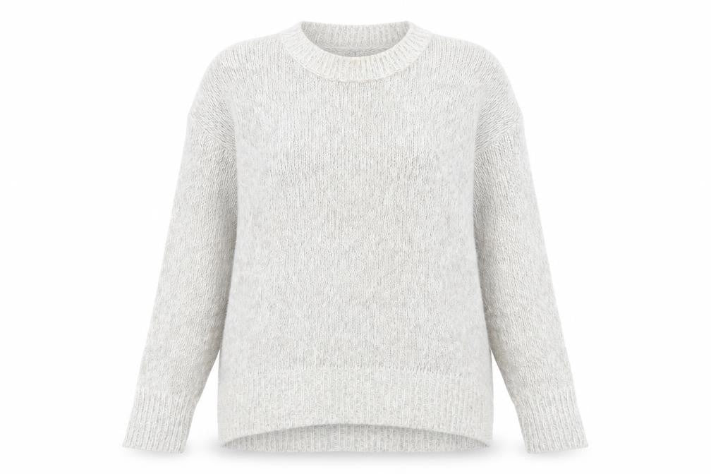 New Look Womens Grey Round Neck Acrylic Pullover Jumper Size S
