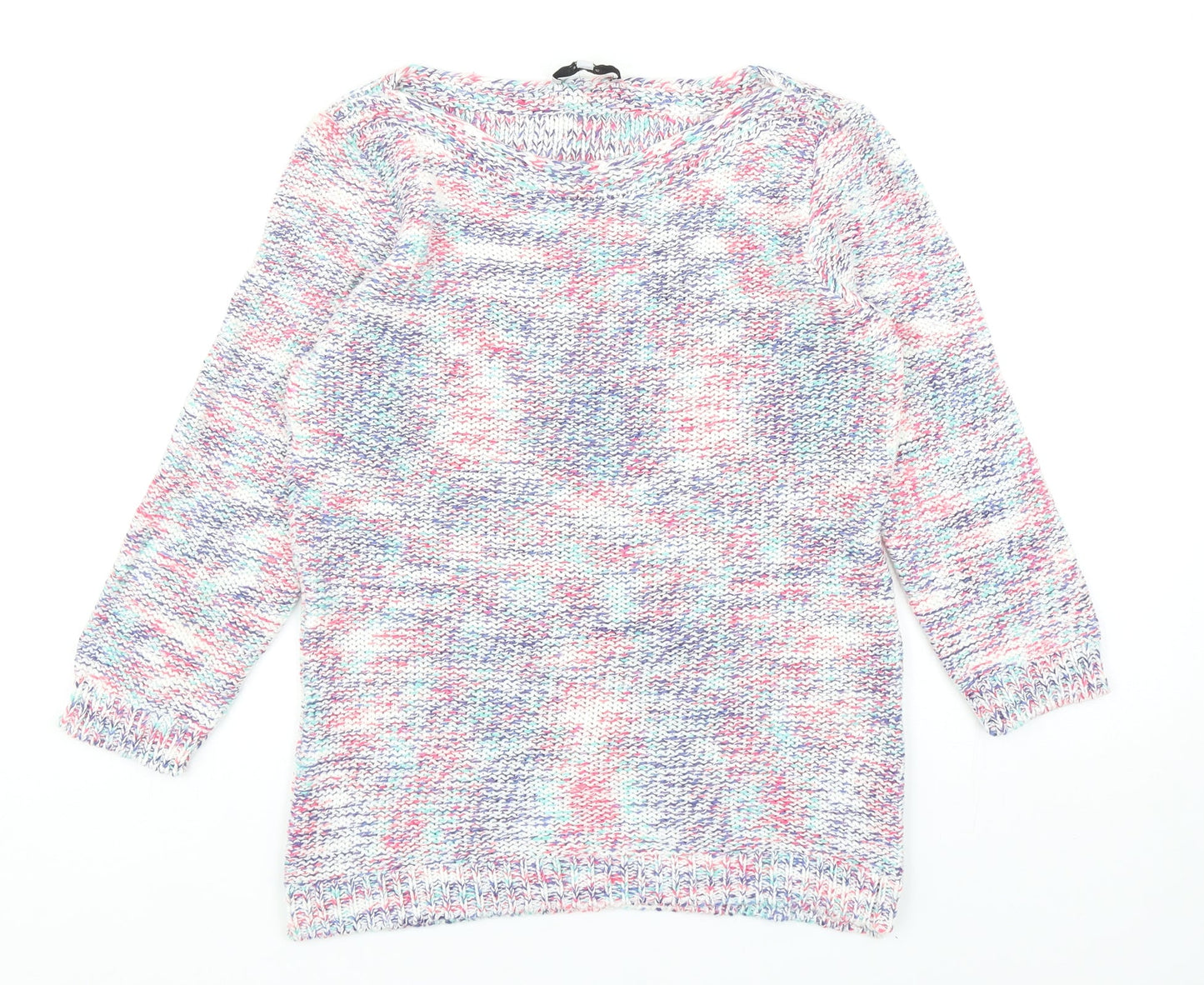 Per Una Womens Multicoloured Round Neck Acrylic Pullover Jumper Size 8