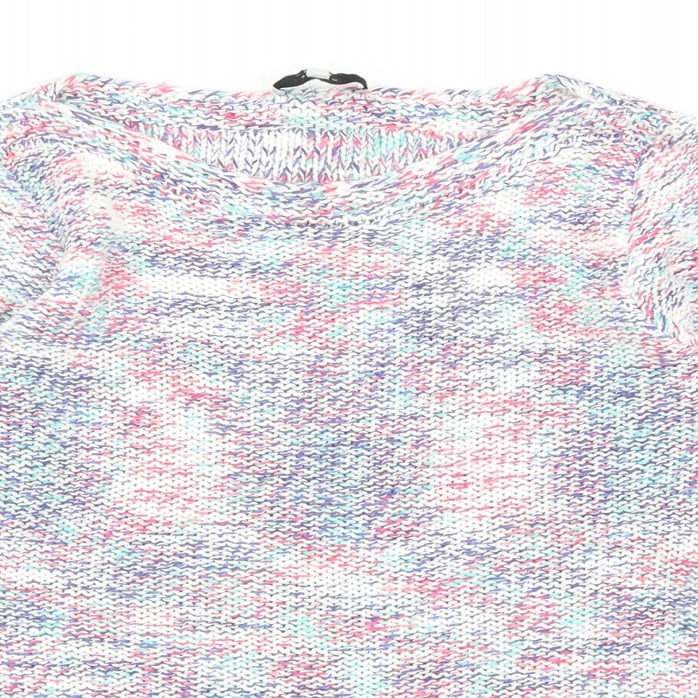 Per Una Womens Multicoloured Round Neck Acrylic Pullover Jumper Size 8
