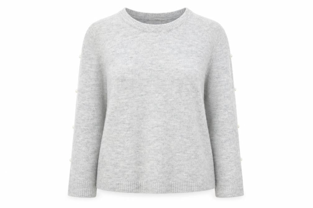 George Womens Grey Round Neck Acrylic Pullover Jumper Size 16