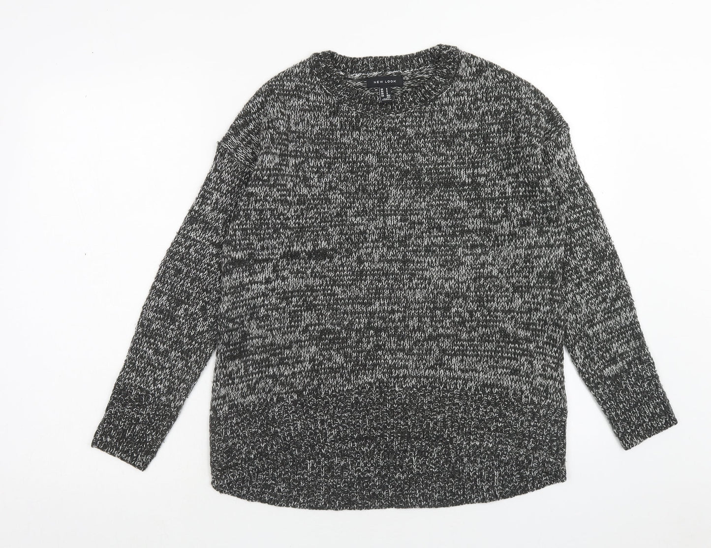 New Look Womens Black Round Neck Acrylic Pullover Jumper Size S