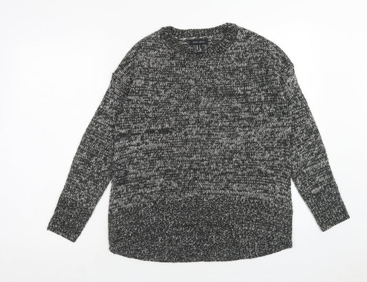 New Look Womens Black Round Neck Acrylic Pullover Jumper Size S
