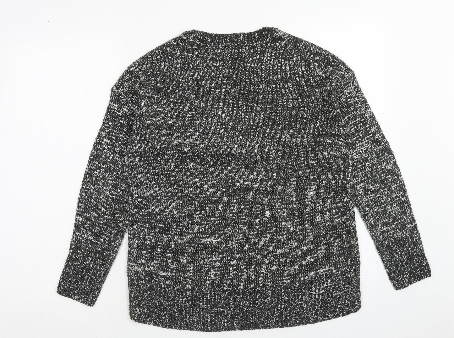 New Look Womens Black Round Neck Acrylic Pullover Jumper Size S