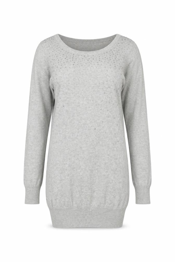 George Womens Grey Cotton Jumper Dress Size 8 Round Neck Pullover