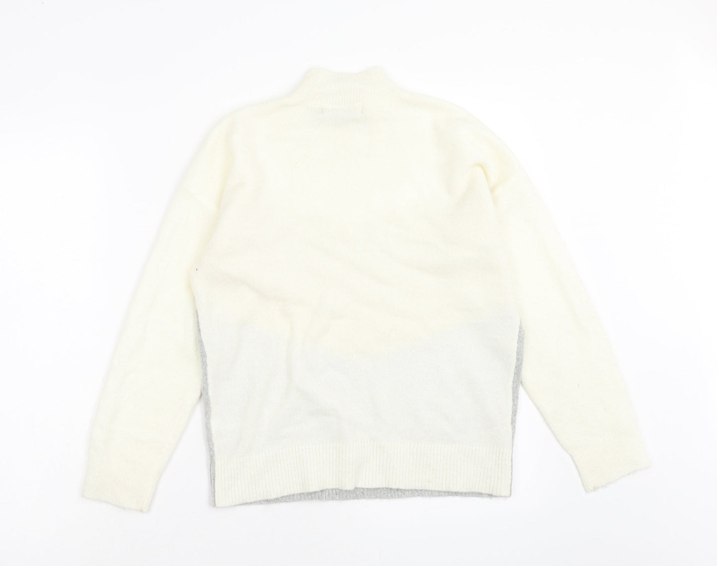 Oasis Womens Multicoloured Mock Neck Acrylic Pullover Jumper Size XS - Colourblock