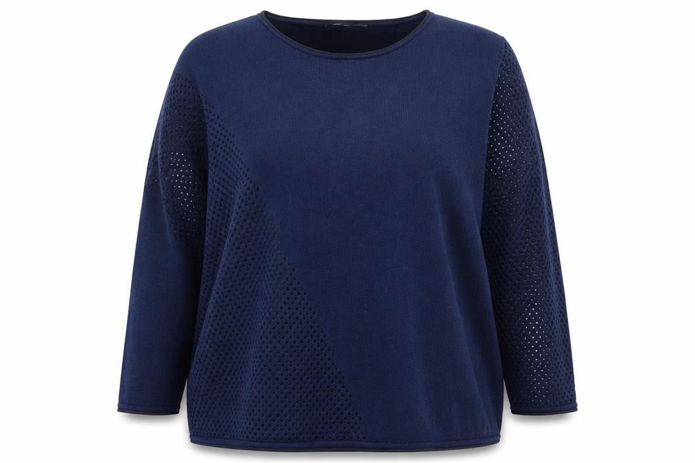 Trend Womens Blue Roll Neck Viscose Pullover Jumper Size L