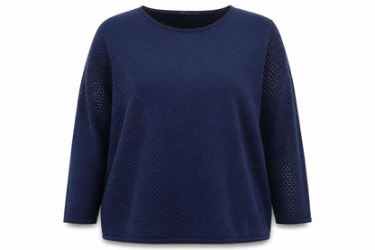 Trend Womens Blue Roll Neck Viscose Pullover Jumper Size L