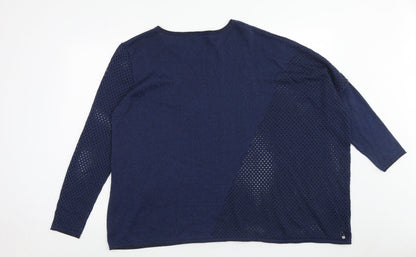 Trend Womens Blue Roll Neck Viscose Pullover Jumper Size L