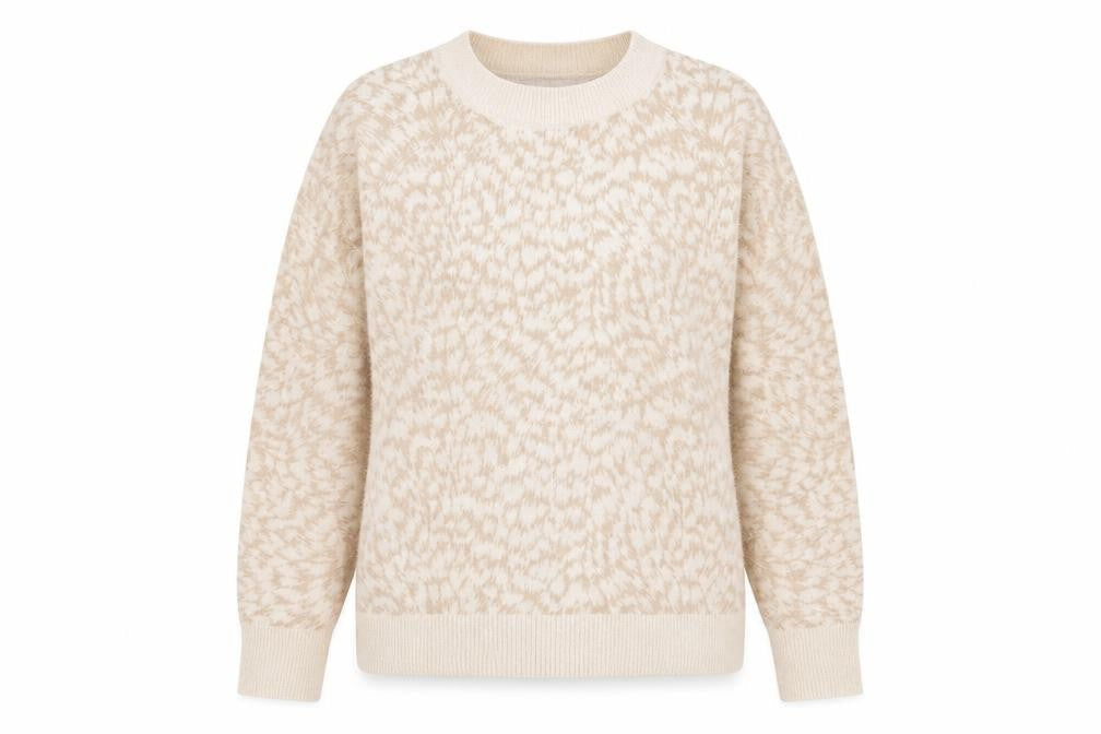 Oasis Womens Beige Roll Neck Geometric Acrylic Pullover Jumper Size L