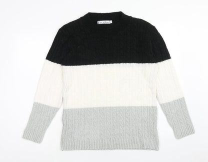 Pure & Natural Womens Multicoloured Roll Neck Striped Acrylic Pullover Jumper Size M