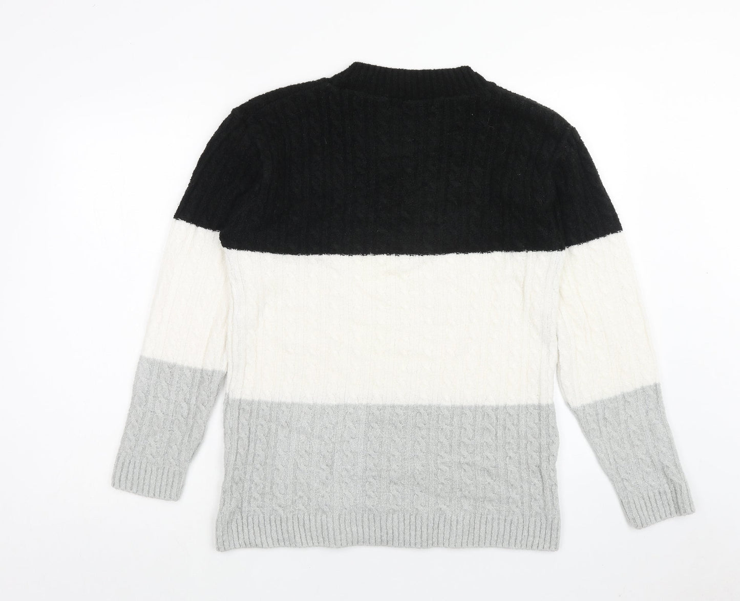 Pure & Natural Womens Multicoloured Roll Neck Striped Acrylic Pullover Jumper Size M