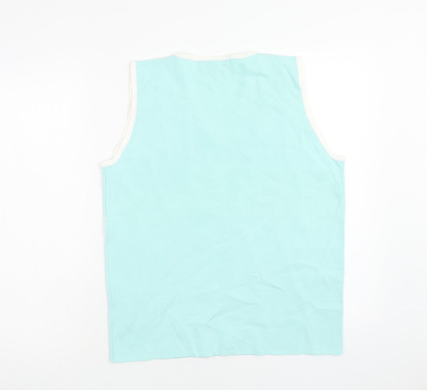 Casamia Womens Blue V-Neck Viscose Vest Jumper Size L