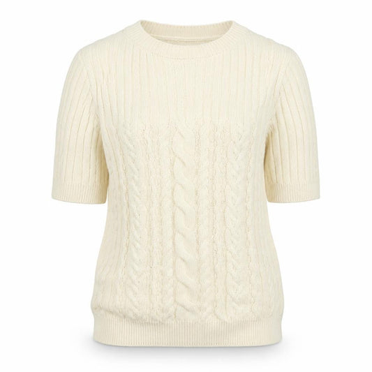Per Una Womens Ivory Round Neck Cotton Pullover Jumper Size 10