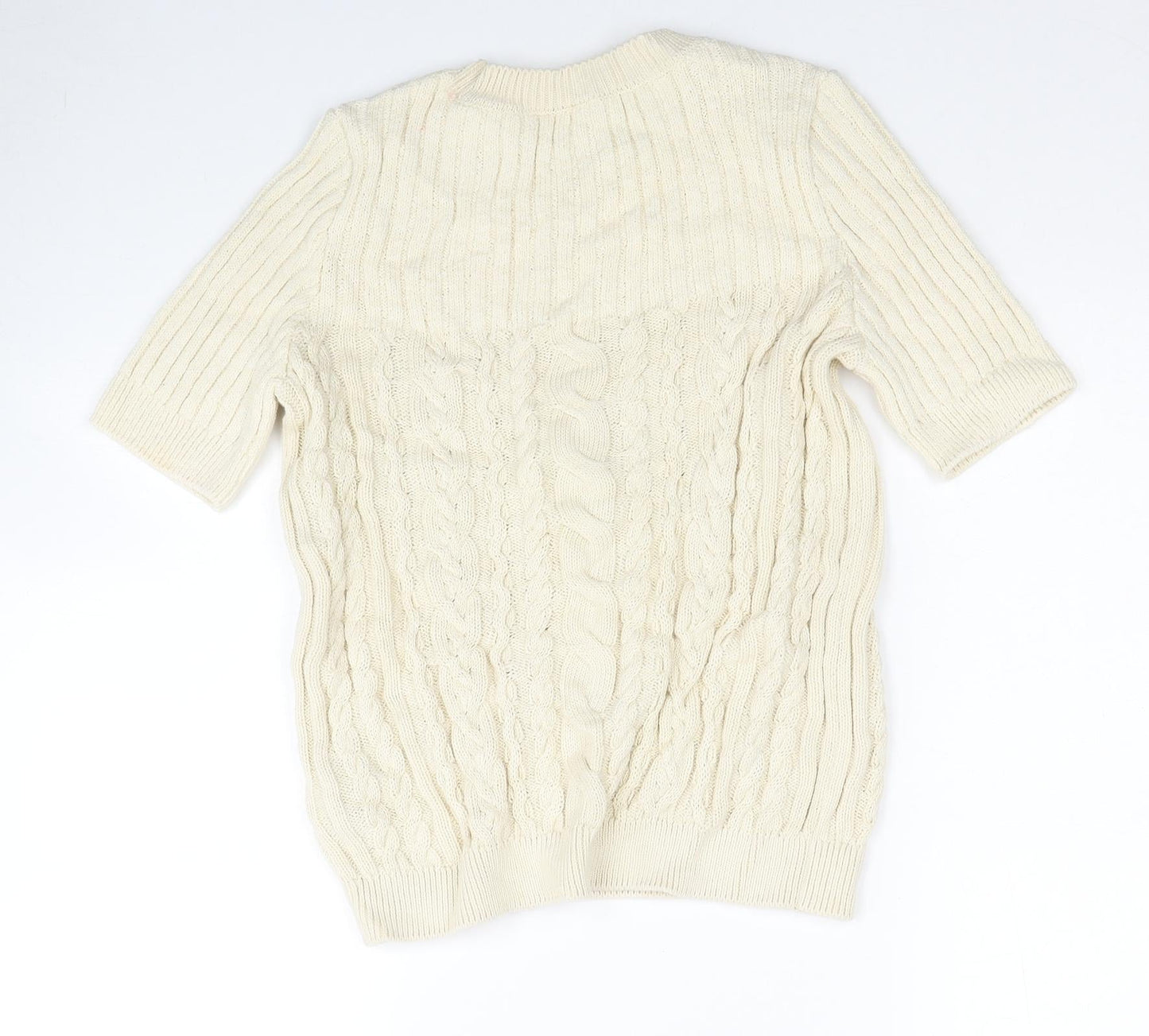 Per Una Womens Ivory Round Neck Cotton Pullover Jumper Size 10