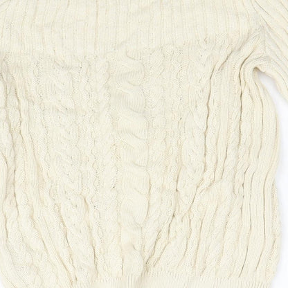 Per Una Womens Ivory Round Neck Cotton Pullover Jumper Size 10