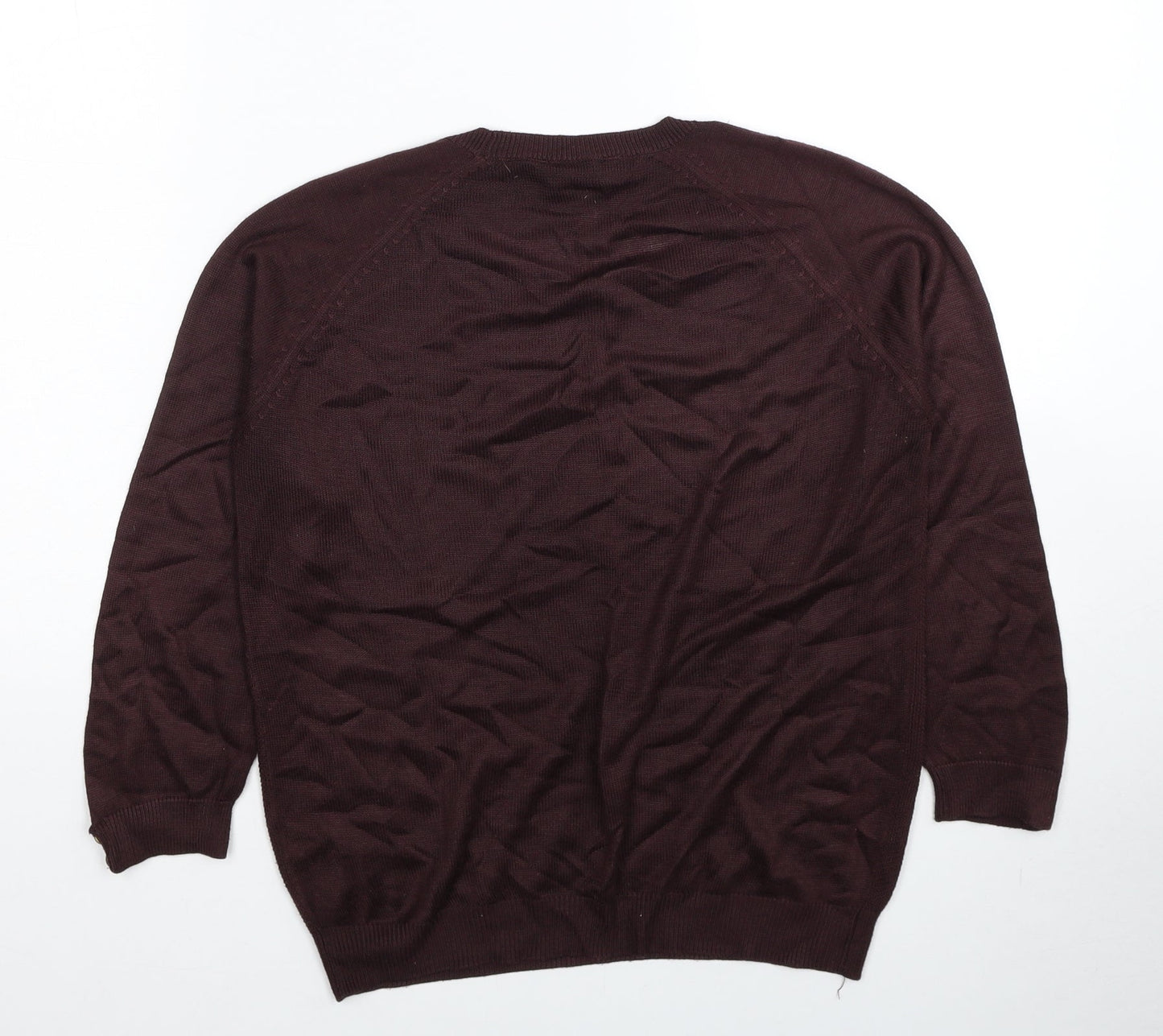 Dorothy Perkins Womens Red Round Neck Acrylic Pullover Jumper Size 8