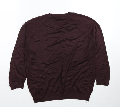 Dorothy Perkins Womens Red Round Neck Acrylic Pullover Jumper Size 8