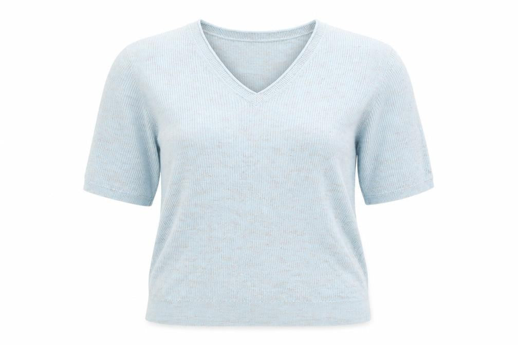 Marks & Spencer Womens Blue V-Neck Acrylic Pullover Jumper Size S