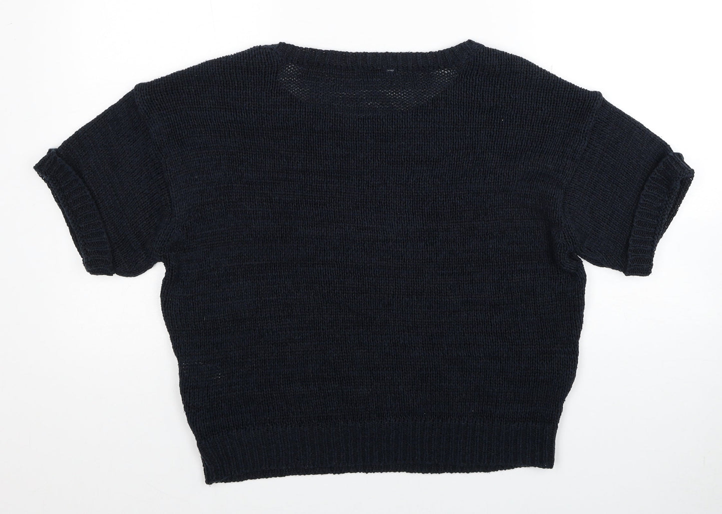 BHS Womens Black Boat Neck Acrylic Pullover Jumper Size 12