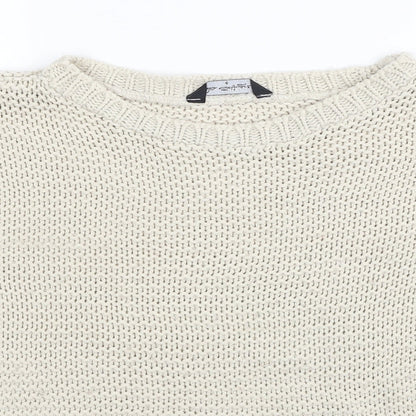 Miss Selfridge Womens Beige Boat Neck Acrylic Pullover Jumper Size 6