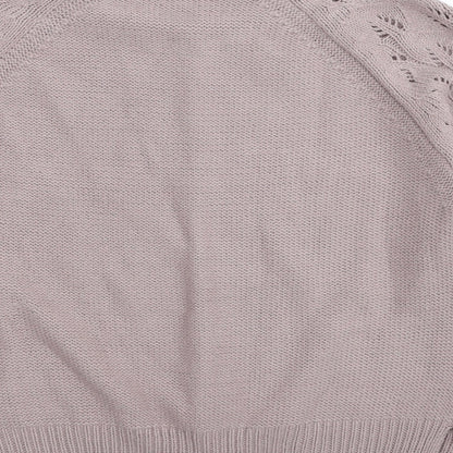 Oasis Womens Pink Scoop Neck Acrylic Pullover Jumper Size M