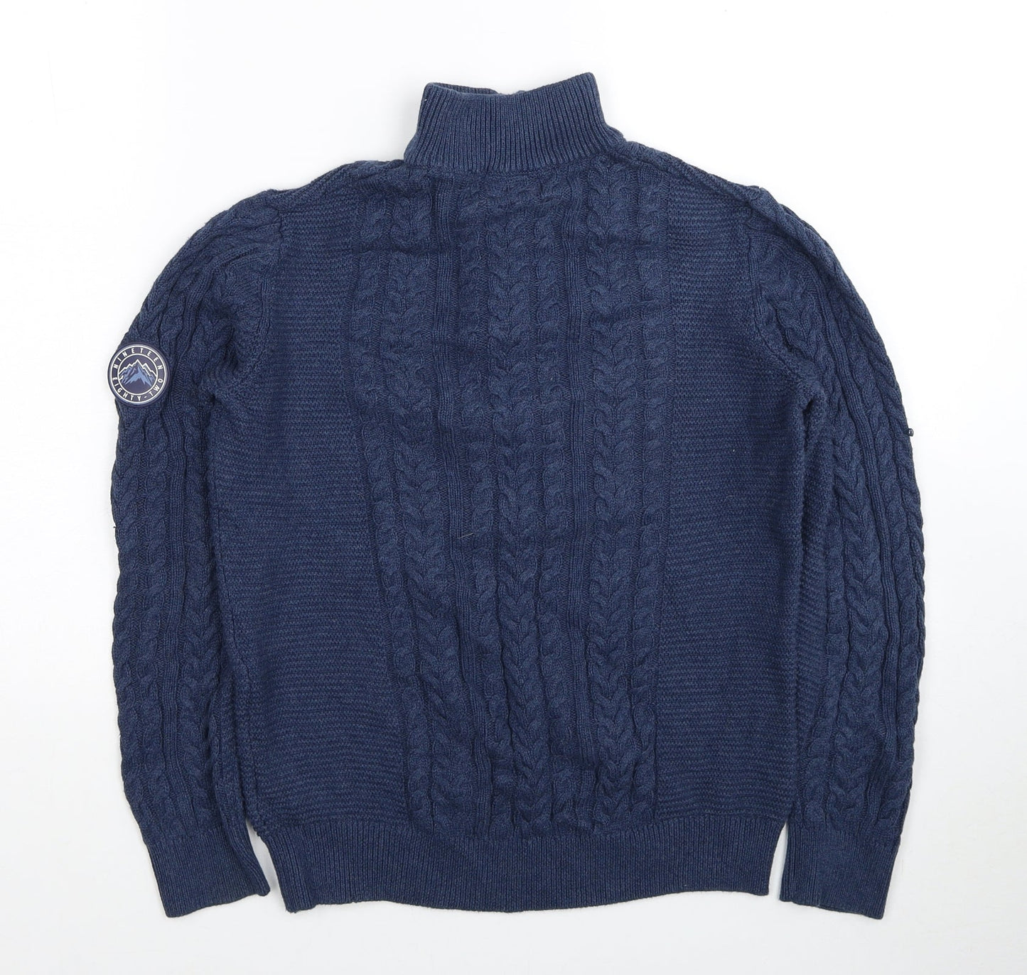 NEXT Girls Blue High Neck Cotton Pullover Jumper Size 11 Years Pullover