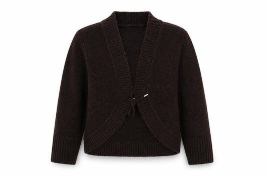 Preworn Womens Brown V-Neck Acrylic Cardigan Jumper Size M