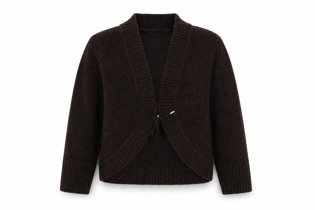 Preworn Womens Brown V-Neck Acrylic Cardigan Jumper Size M