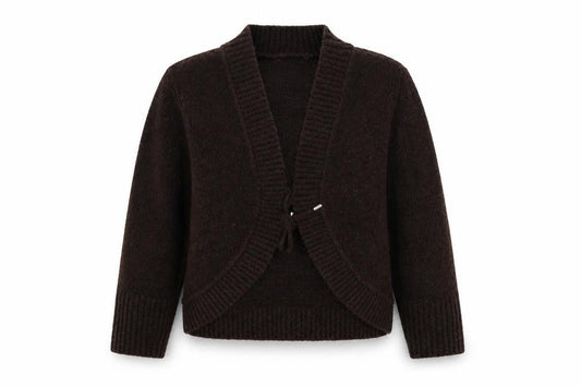 Preworn Womens Brown V-Neck Acrylic Cardigan Jumper Size M