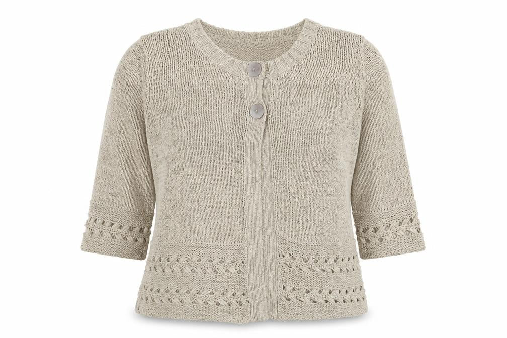 Kingfield Womens Beige Scoop Neck Acrylic Cardigan Jumper Size XL