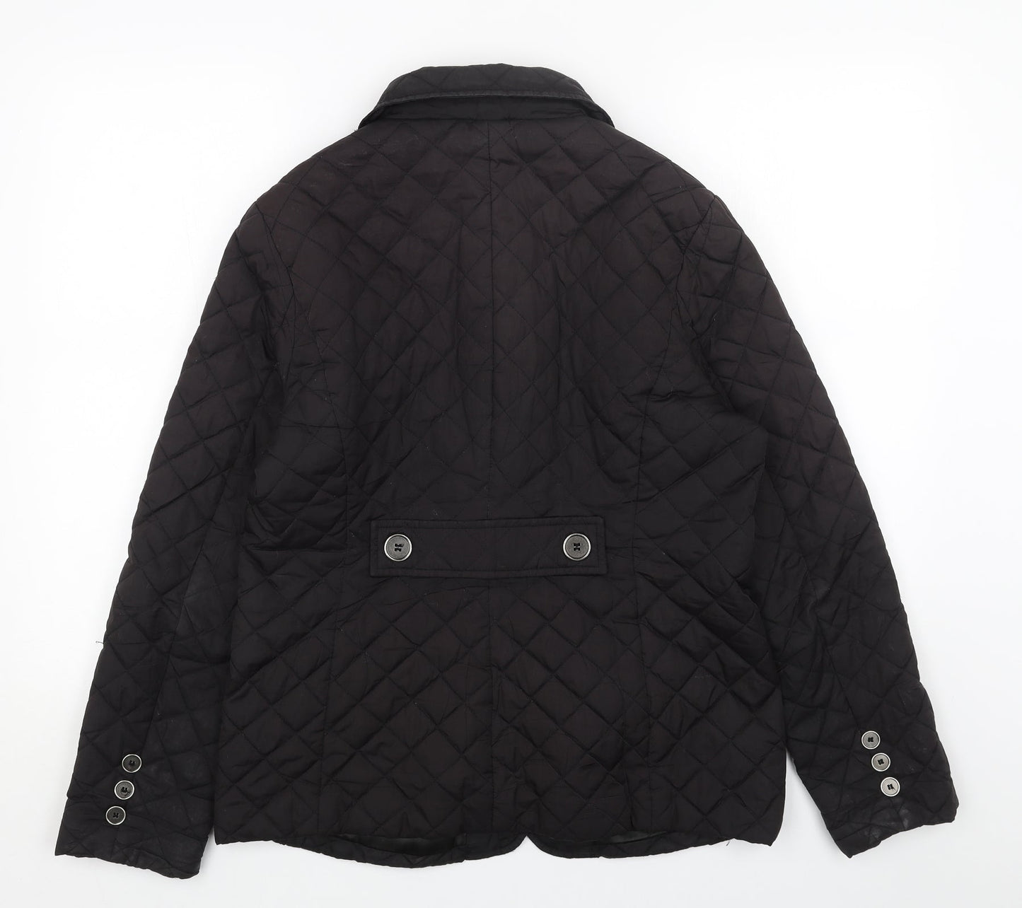 Y.B.C Womens Black Quilted Jacket Size M Zip