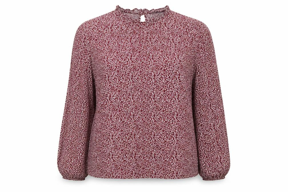 Marks & Spencer Womens Red Floral Viscose Basic Blouse Size 16 Scoop Neck