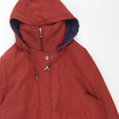 Wishwood Womens Orange Overcoat Coat Size 16 Zip