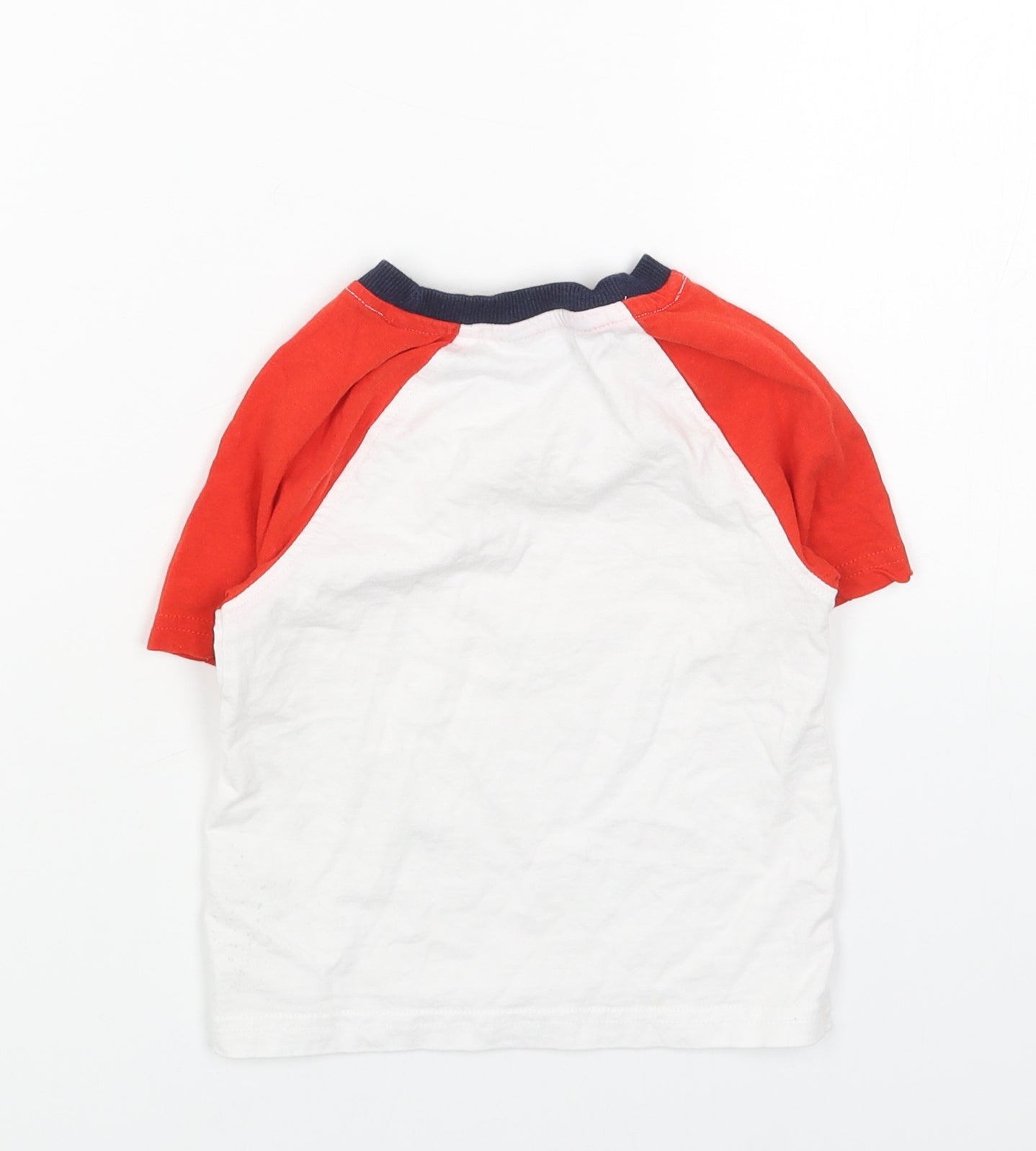 George Boys White Cotton Basic T-Shirt Size 12 Months Round Neck Pullover