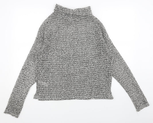 Topshop Womens Grey Roll Neck Acrylic Pullover Jumper Size 8
