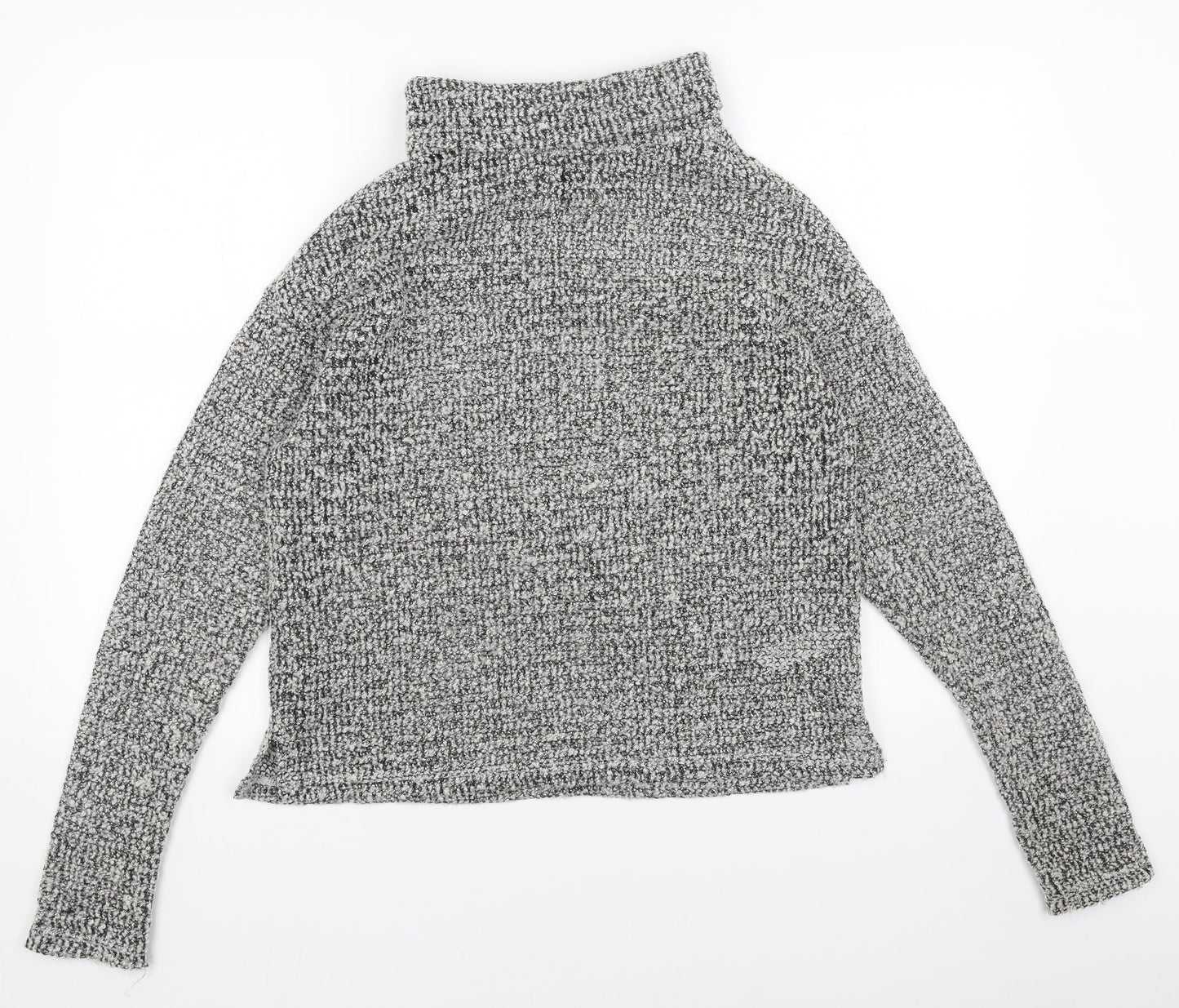 Topshop Womens Grey Roll Neck Acrylic Pullover Jumper Size 8