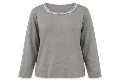 Per Una Womens Grey Viscose Basic T-Shirt Size 14 Round Neck