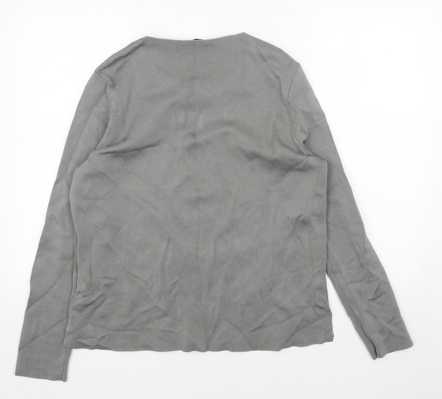 Per Una Womens Grey Viscose Basic T-Shirt Size 14 Round Neck